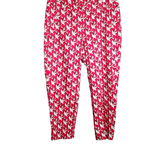 Lane Bryant Capri Floral Pink Cropped Pants Size 16 - Picture 1 of 7